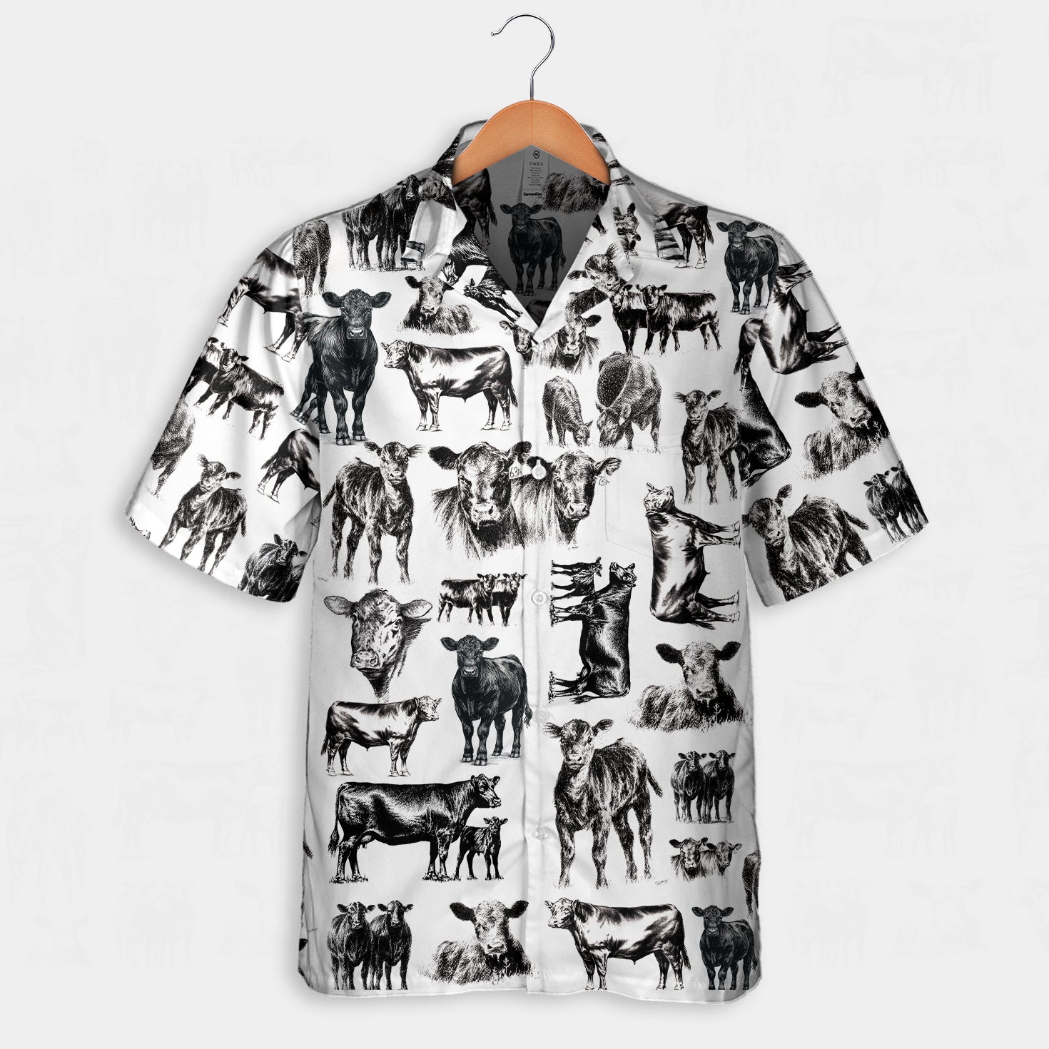 Cattle pattern white and blue, red, green  - Hawaiian Shirt, Shorts for adult and youth - myfunfarm