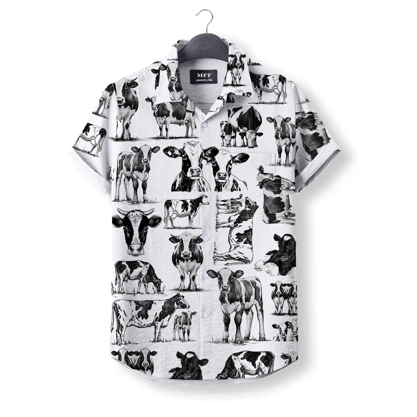 Dairy cow pattern - Hawaiian Shirt for adult and youth - myfunfarm