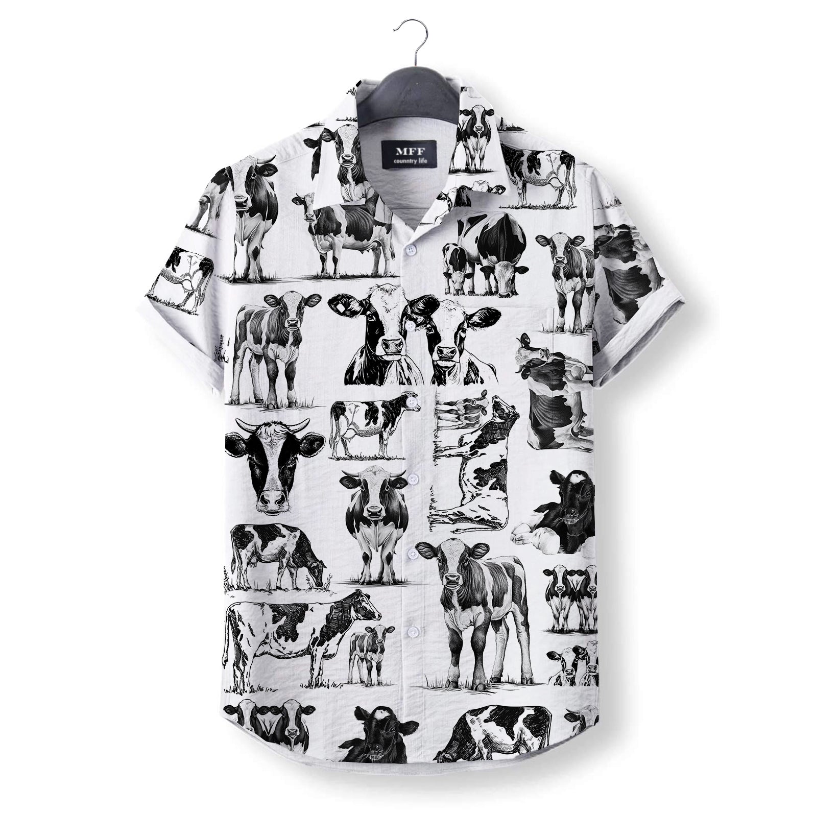 Dairy cow pattern - Hawaiian Shirt for adult and youth - myfunfarm