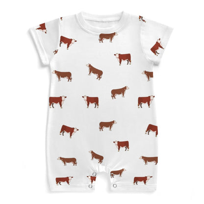 Baby romper Hereford cattle icon pattern