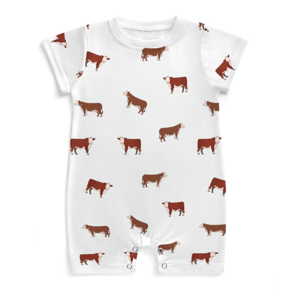 Baby romper Hereford cattle icon pattern