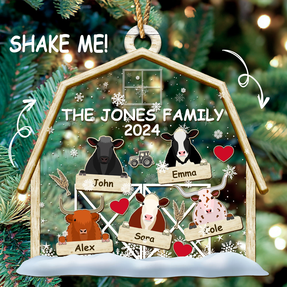 Personalized Cattle Shaker Ornament For Christmas - myfunfarm