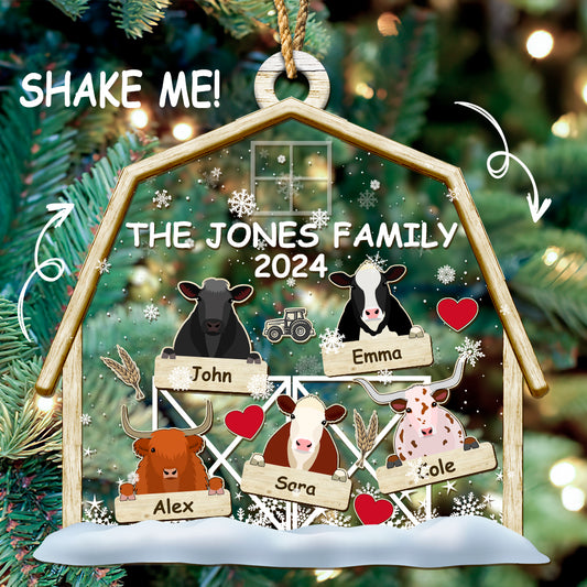 Personalized Cattle Shaker Ornament For Christmas - myfunfarm