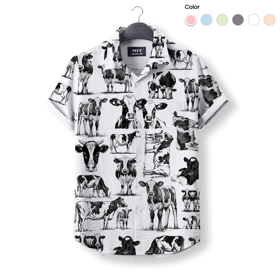 Dairy cow pattern - Hawaiian Shirt for adult and youth