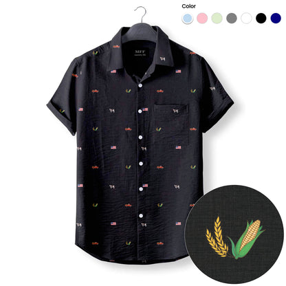 American Farmer Pattern- Button Down Shirts for farmers