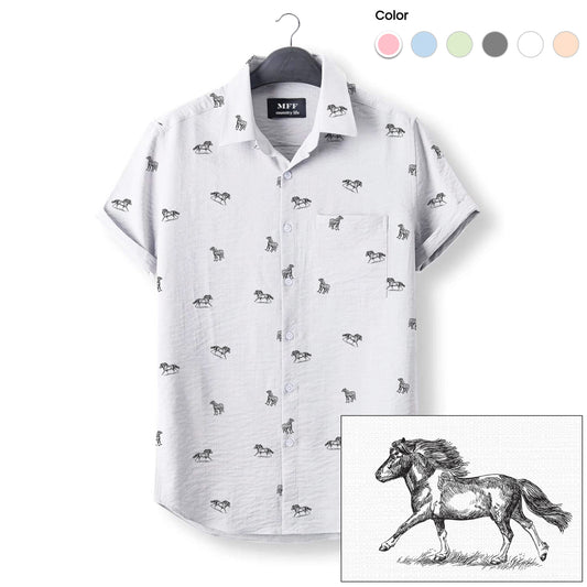 Pony Horse icon pattern - Button Down Shirts - myfunfarm