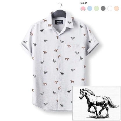 Horse icon pattern - Button Down Shirts - myfunfarm