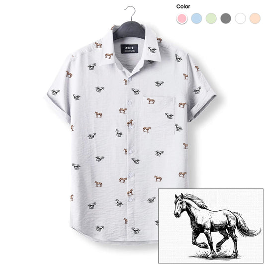 Horse icon pattern - Button Down Shirts - myfunfarm