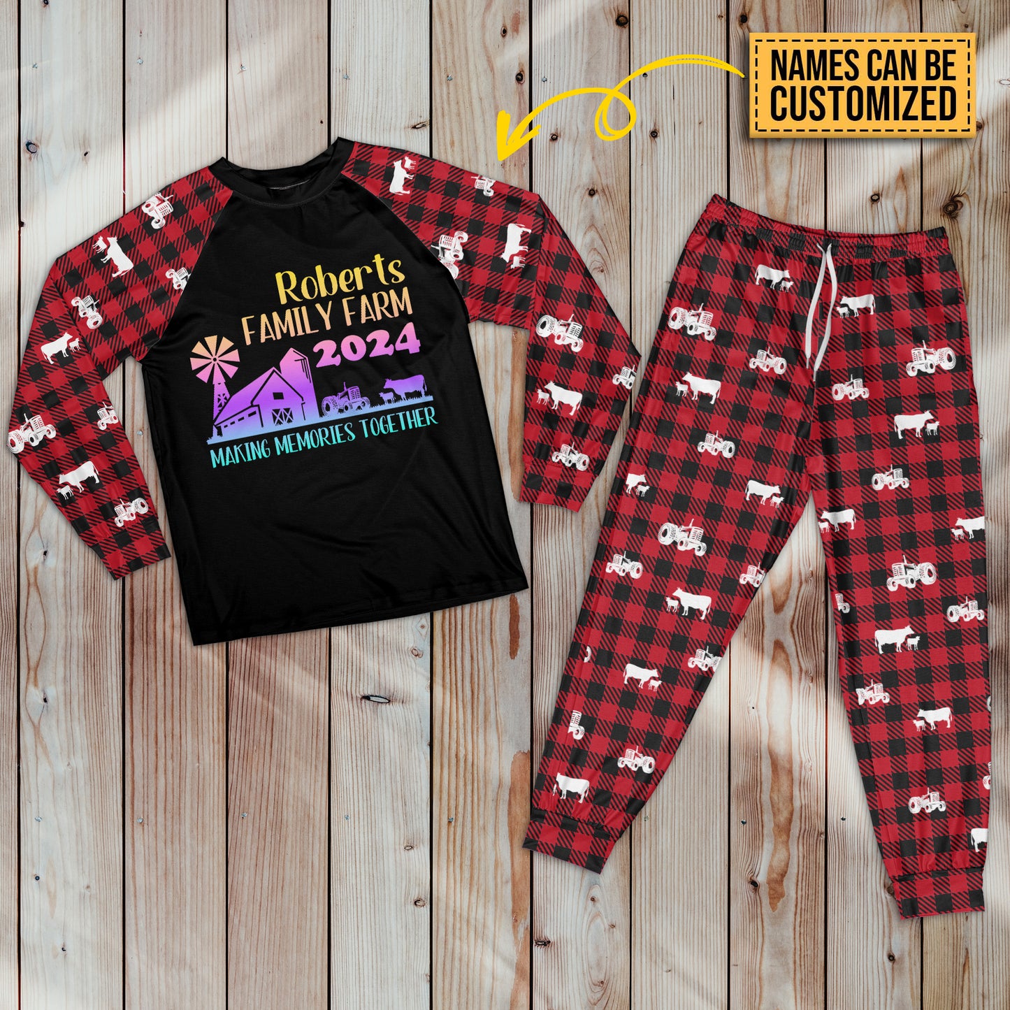 Family farm making memories together -Pajamas Set - Premium fabric