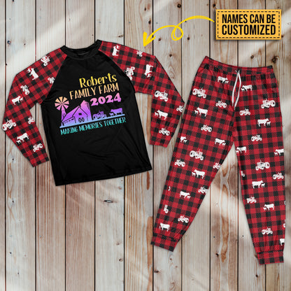 Family farm making memories together -Pajamas Set - Premium fabric