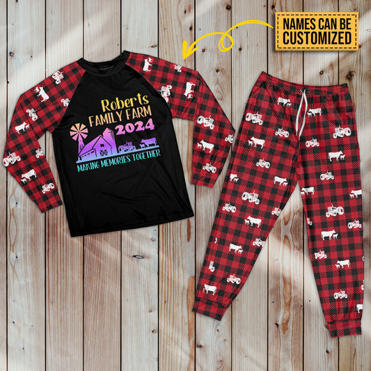 Family farm making memories together -Pajamas Set - Premium fabric