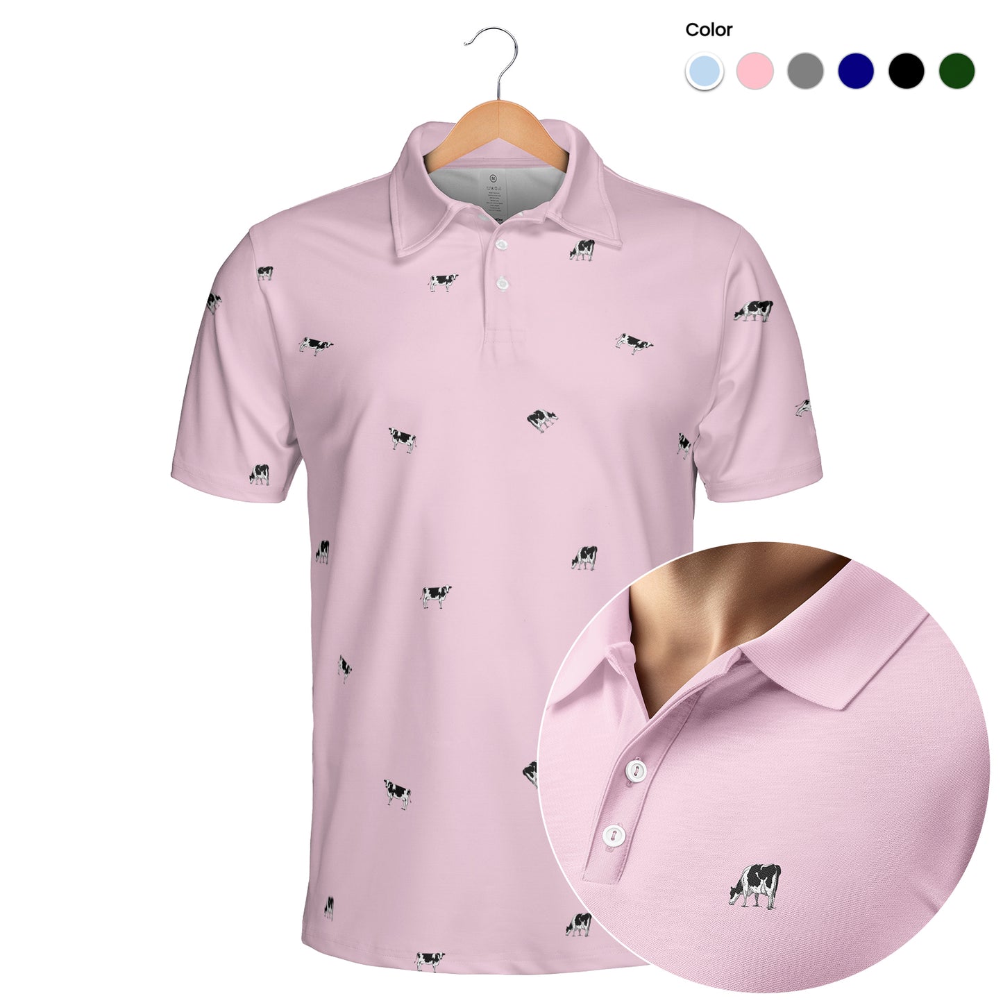 Dairy Cattle icon pattern -Men's and Women's Polo Shirts - myfunfarm