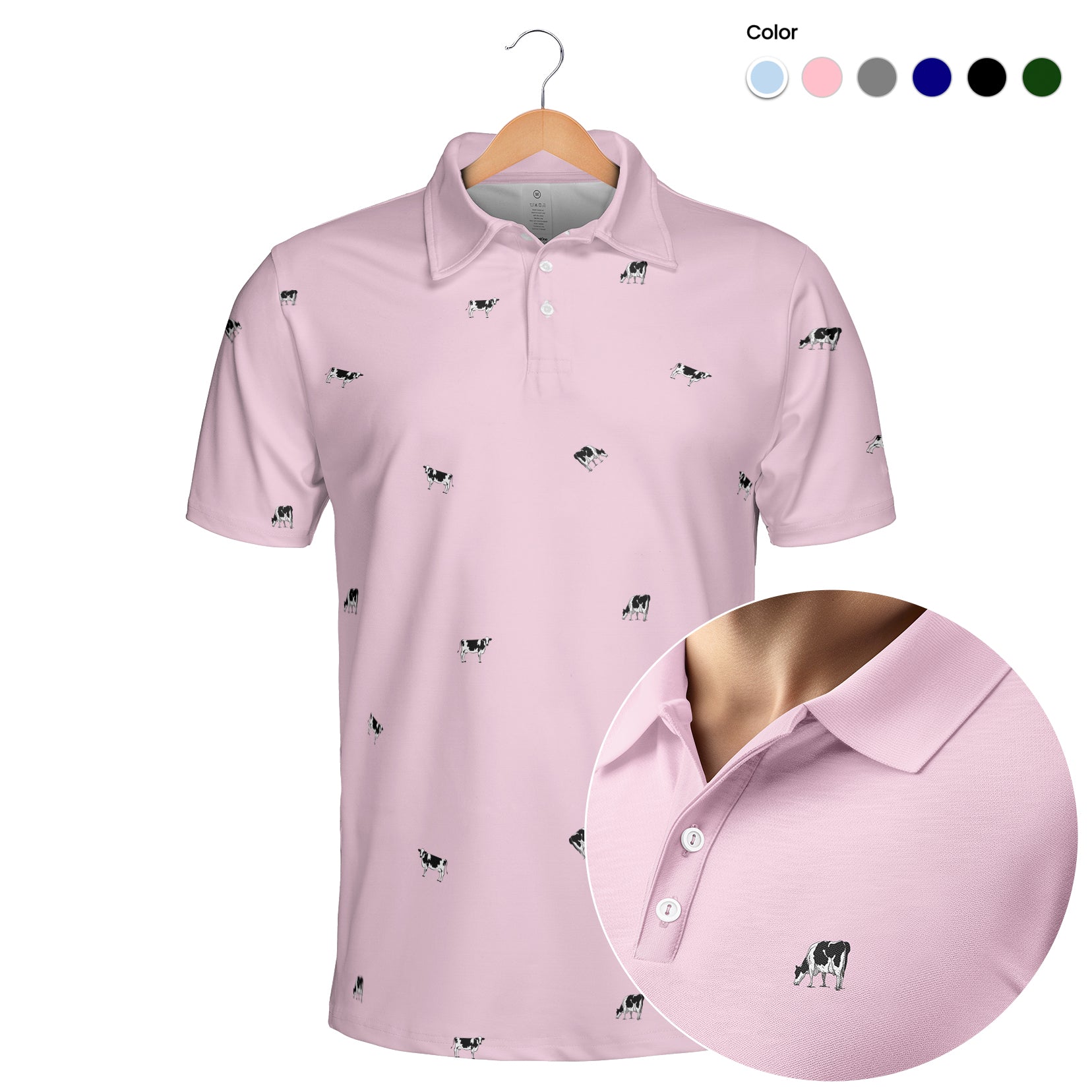 Dairy Cattle icon pattern -Men's and Women's Polo Shirts - myfunfarm