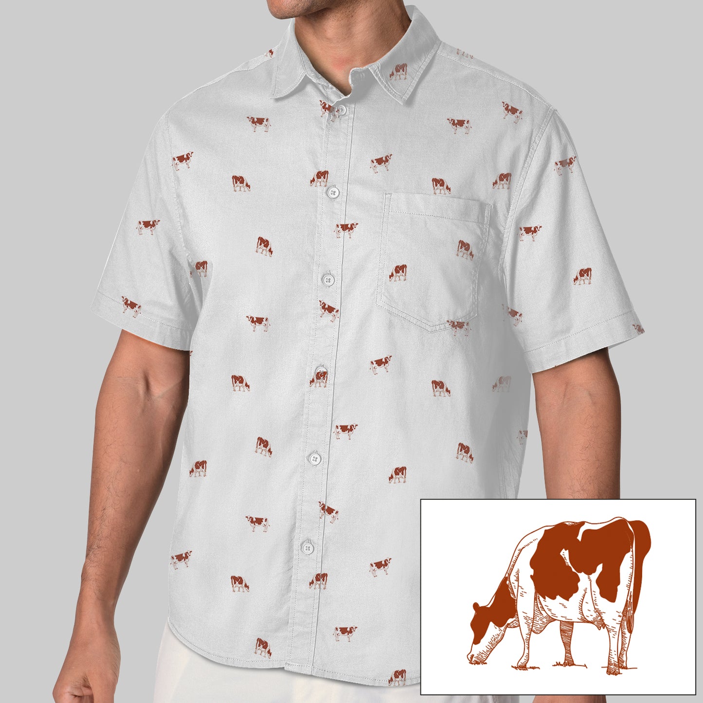 Ayrshires cattle icon pattern - Button Down Shirts for farmers