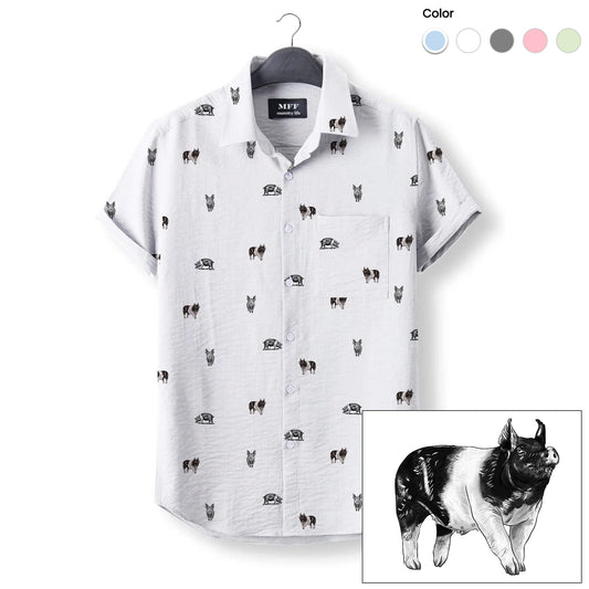 Hampshire pig icon pattern - Button Down Shirts for farmers - myfunfarm