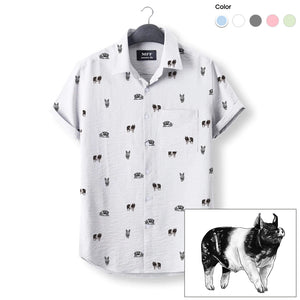 Hampshire pig icon pattern - Button Down Shirts for farmers