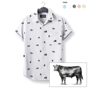 Cattle icon pattern - Button Down Shirts for farmers