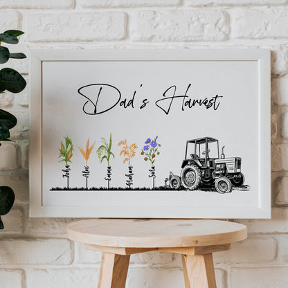 Dad's Harvest - Wooden Door Sign, Canvas print, mug, Personalized father's day gift