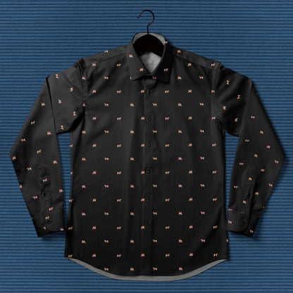 Ayrshires cattle icon pattern - Men's Casual Long Sleeve Shirt - myfunfarm