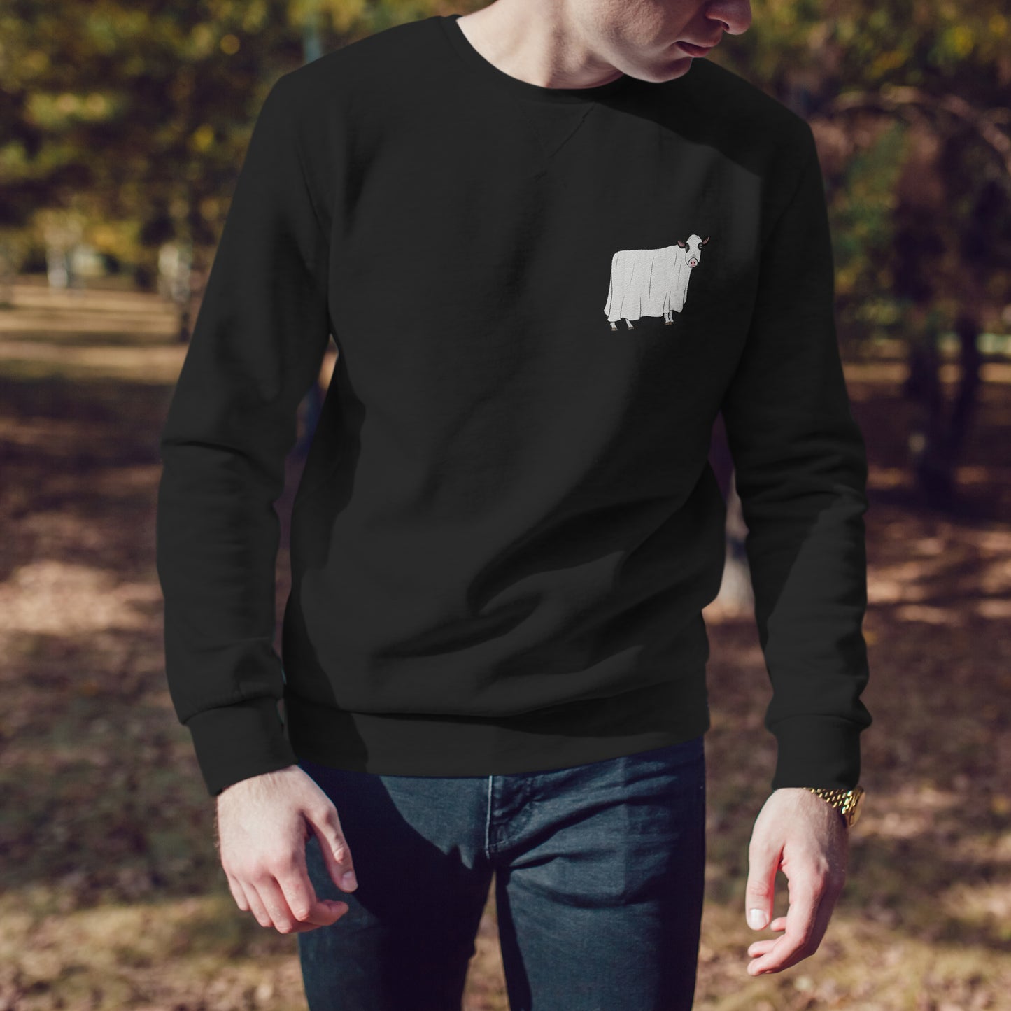 Embroidered Cow Ghost Halloween - Unisex T-shirt, Hoodie, Sweatshirt - myfunfarm
