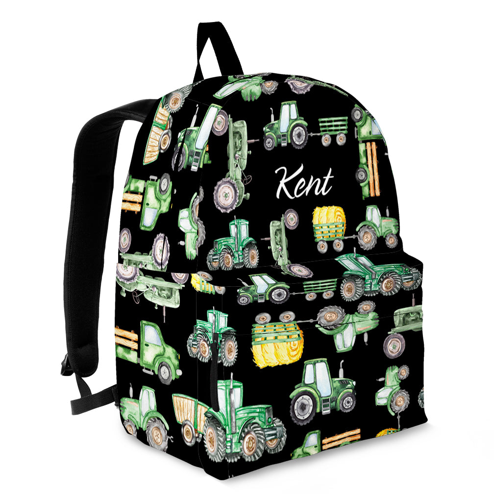 Personalised Bag-Custom Name Backpack Tractor pattern