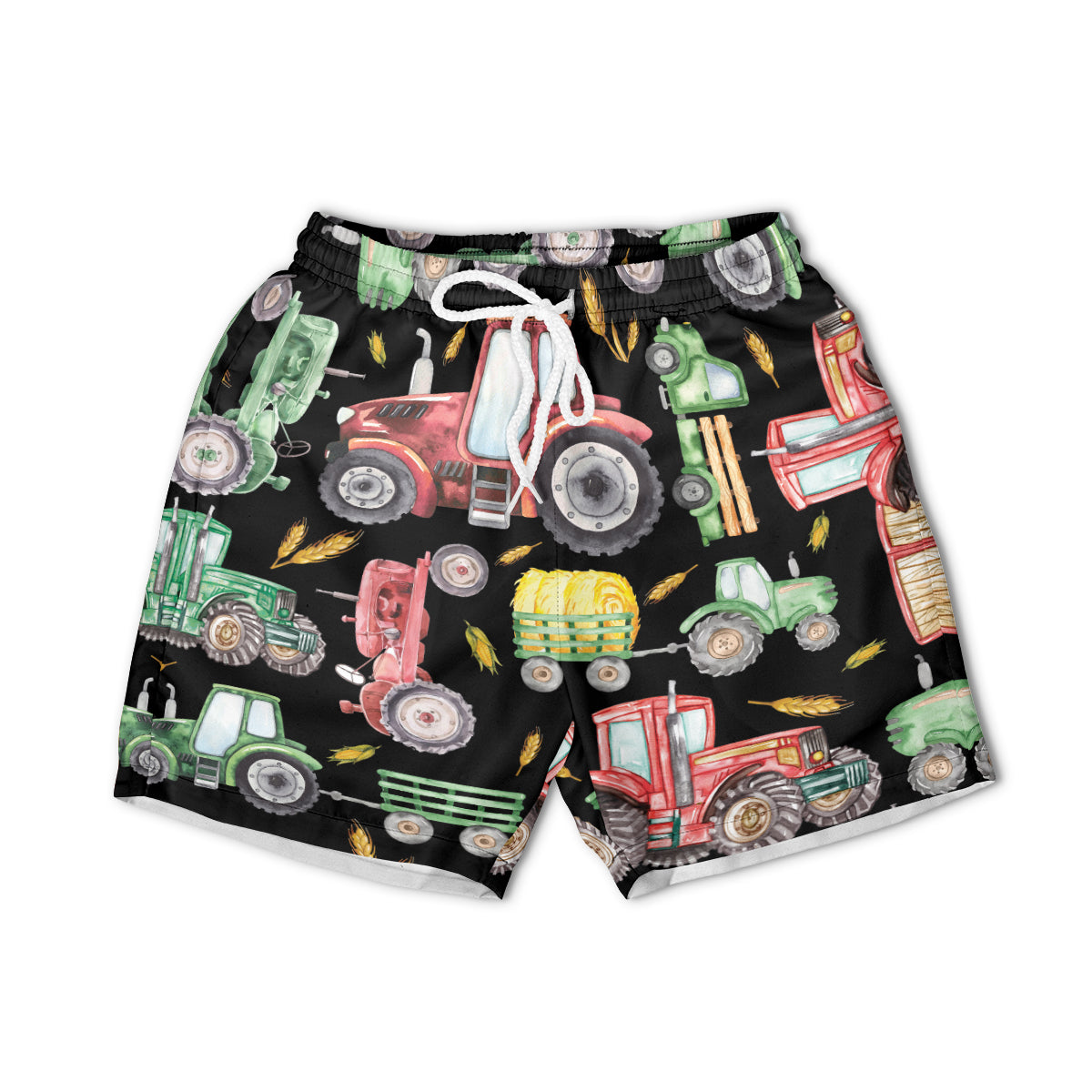 Cute Tractor pattern - Hawaiian Shirt, Shorts for Kid - myfunfarm