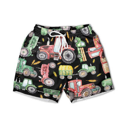 Cute Tractor pattern - Hawaiian Shirt, Shorts for Kid - myfunfarm