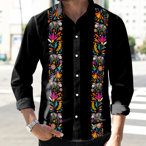 Mexican cow pattern - long sleeve shirt  for farmers