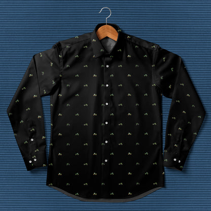 Tractor pattern - Men's Casual Long Sleeve Shirt - myfunfarm