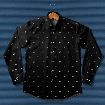Dairy cow icon pattern - Men's Casual Long Sleeve Shirt - myfunfarm