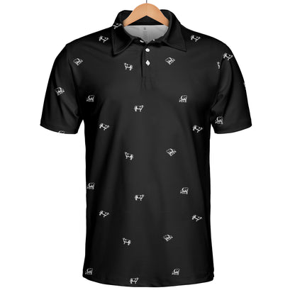 Dairy Cattle icon pattern -Men's and Women's Polo Shirts - myfunfarm