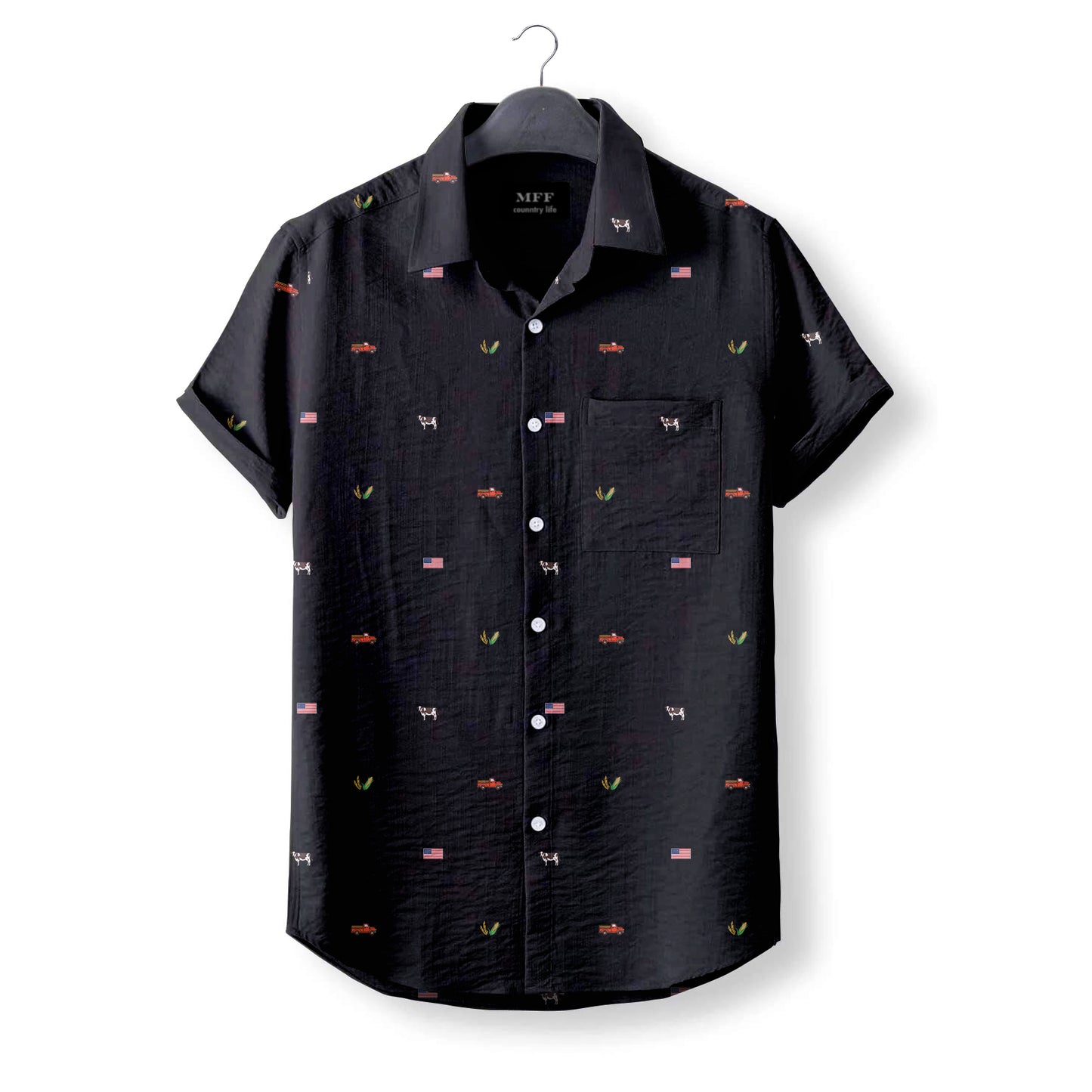 American Farmer Pattern- Button Down Shirts for farmers