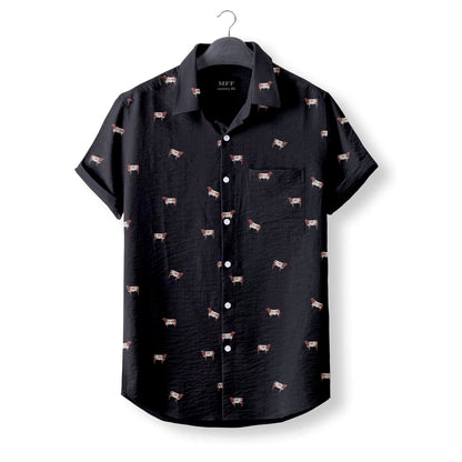 Shorthorn cattle cattle icon pattern - Button Down Shirts for farmers