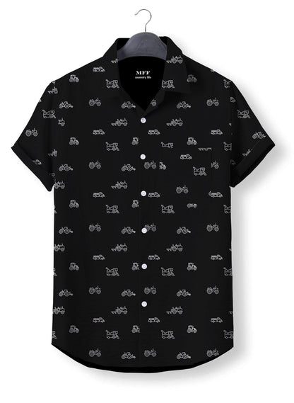 Tractor icon pattern - Button Down Shirts - myfunfarm