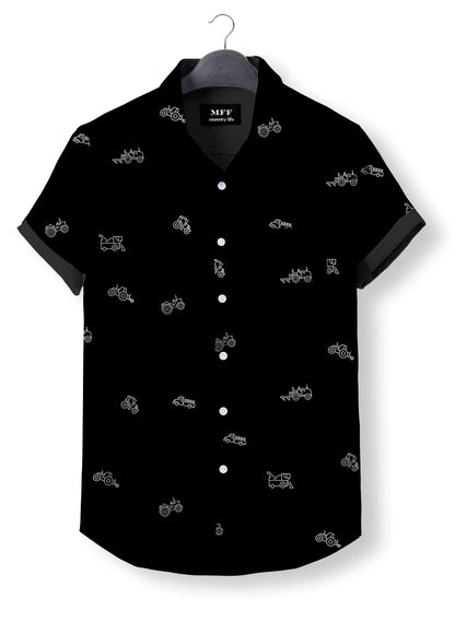 Tractor icon pattern - Button Down Shirts - myfunfarm