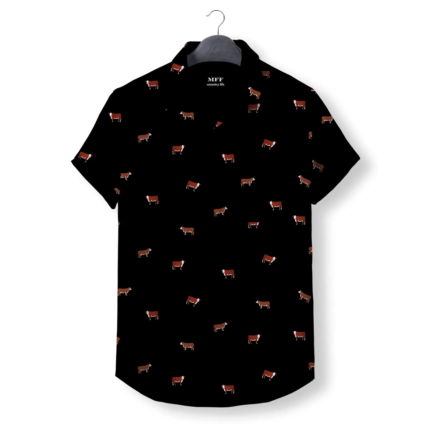 Hereford cattle icon pattern - Button Down Shirts for farmers - myfunfarm