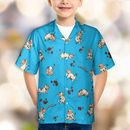 Cute Cow pattern - Hawaiian Shirt, Shorts for Kid