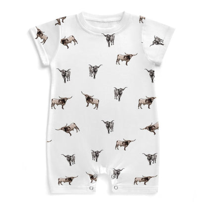 Baby romper Texas Longhorn icon pattern