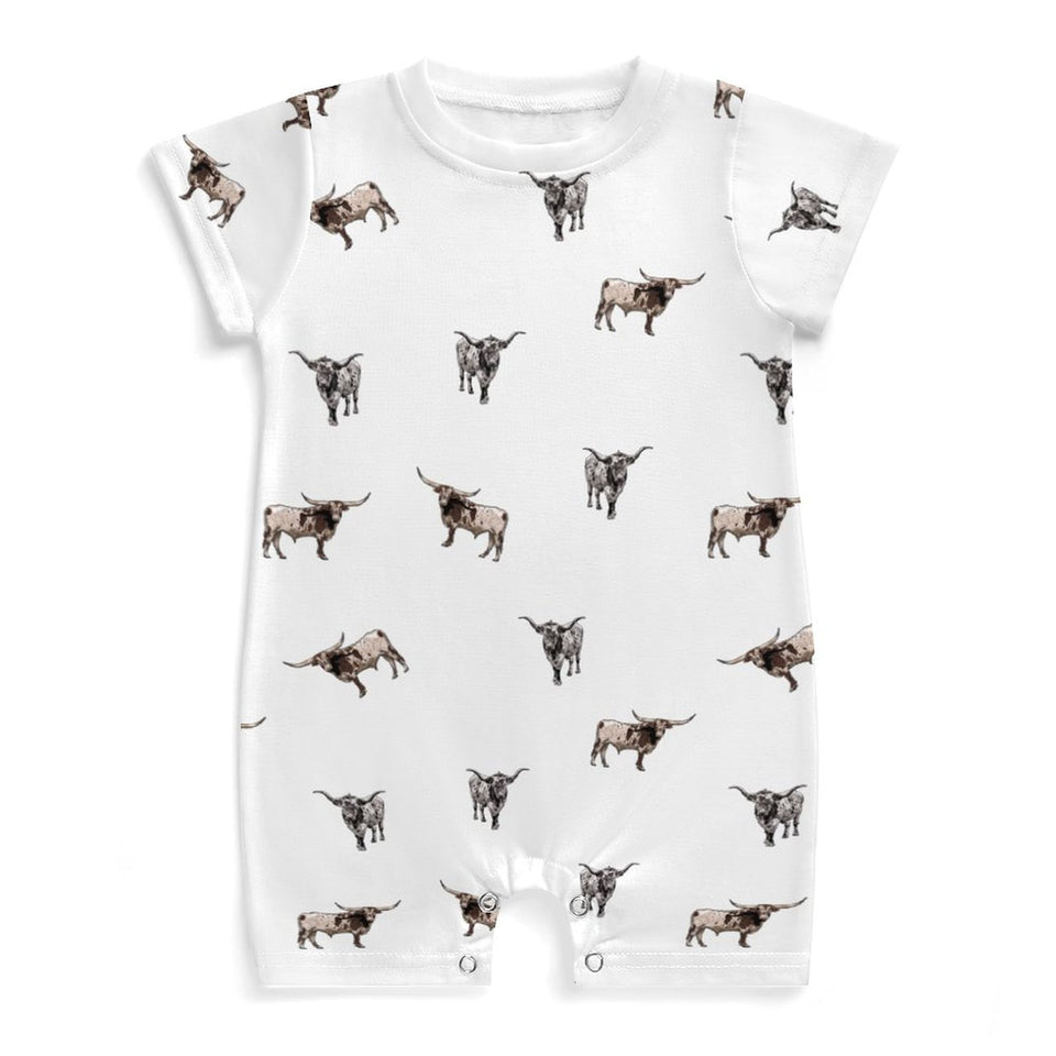 Baby romper Texas Longhorn icon pattern
