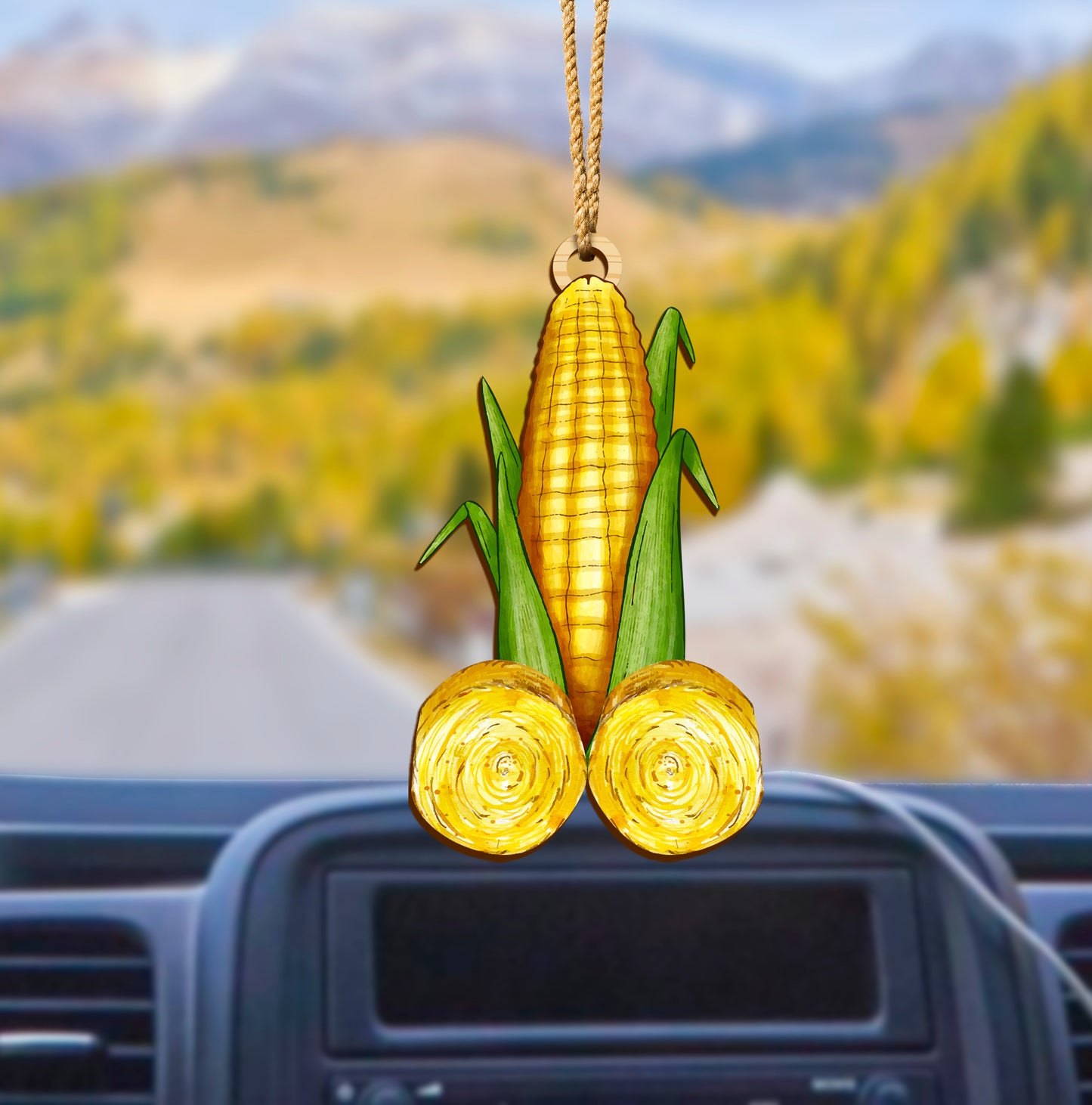 Wooden Key chain, Car Hanging Ornament, Gift for Farmer