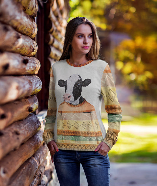 Cow In Sweater, Gifts For Cow Lovers - Unisex Sweatshirt for Adult and Kid