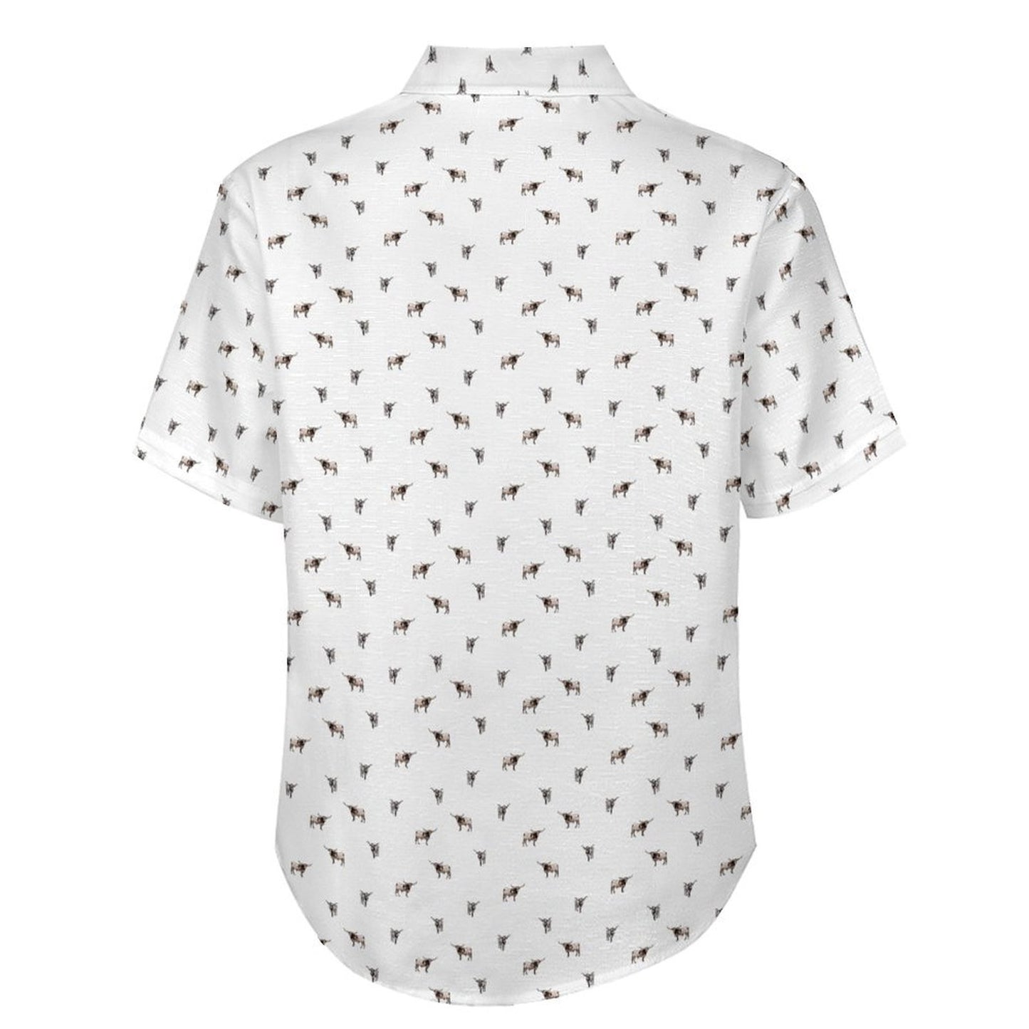Texas longhorn icon pattern - Men's Linen Short Sleeve Shirt for farmers - myfunfarm