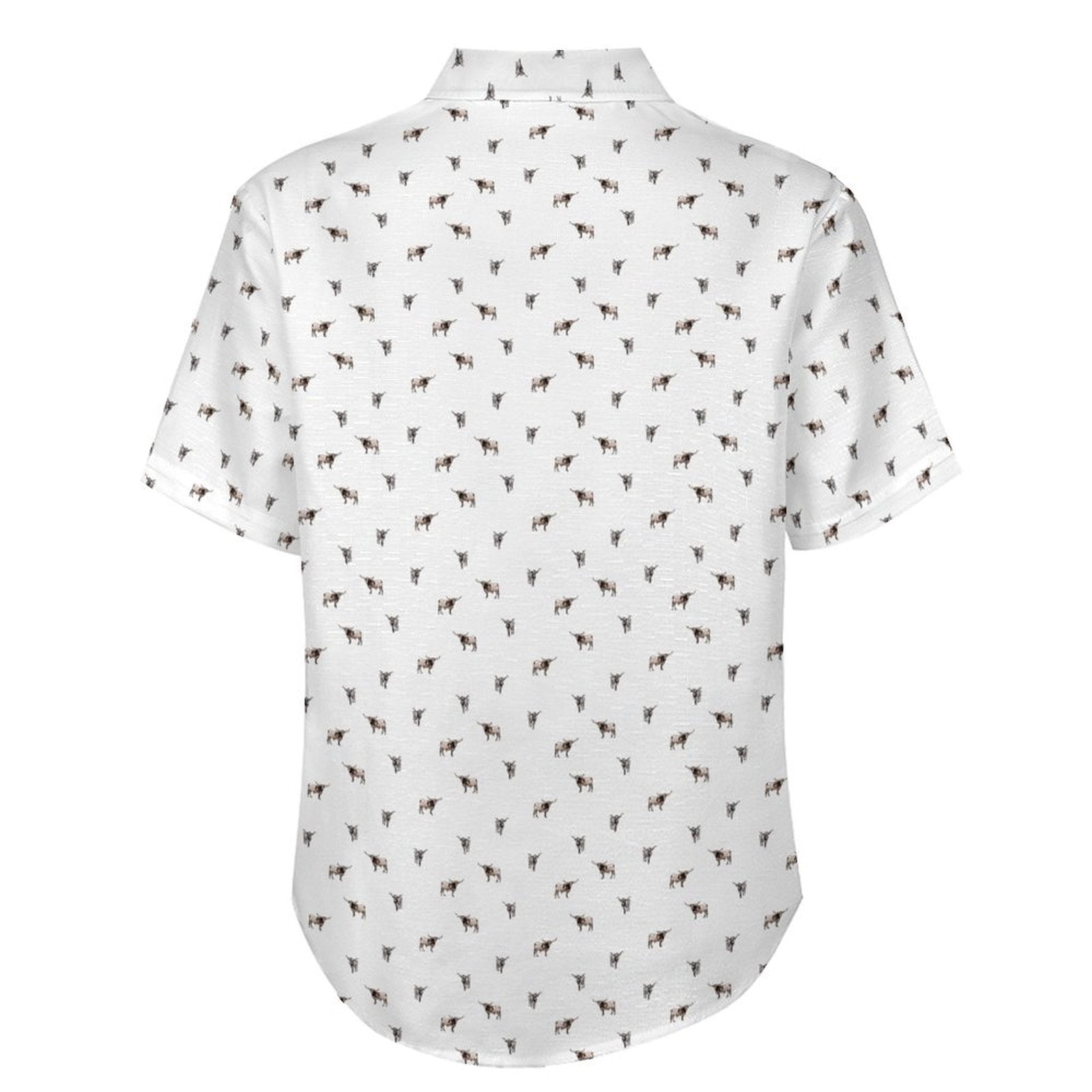 Texas longhorn icon pattern - Men's Linen Short Sleeve Shirt for farmers - myfunfarm