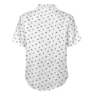 Texas longhorn icon pattern - Men's Linen Short Sleeve Shirt for farmers