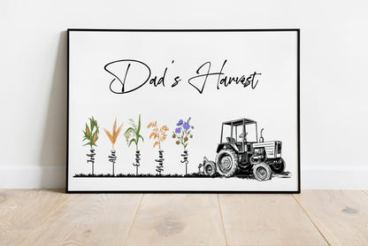 Dad's Harvest - Wooden Door Sign, Canvas print, mug, Personalized father's day gift