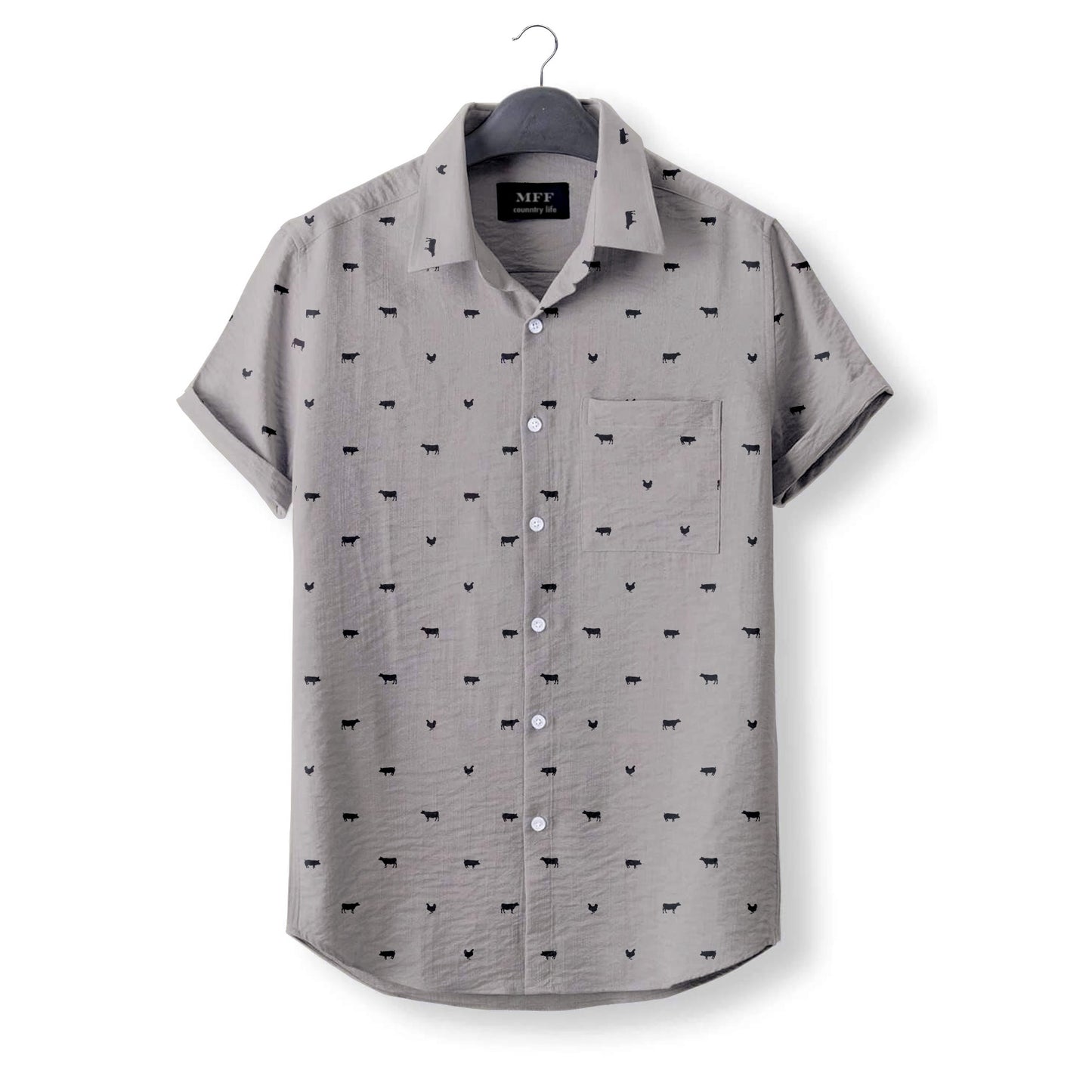 Livestock icon Pattern- Button Down Shirts for farmers