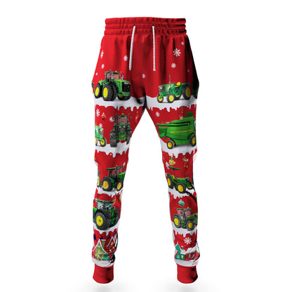 Tractor in Snow - Merry Christmas - Unisex Hoodie, Sweatshirt, Pants for Adult and Kid - myfunfarm