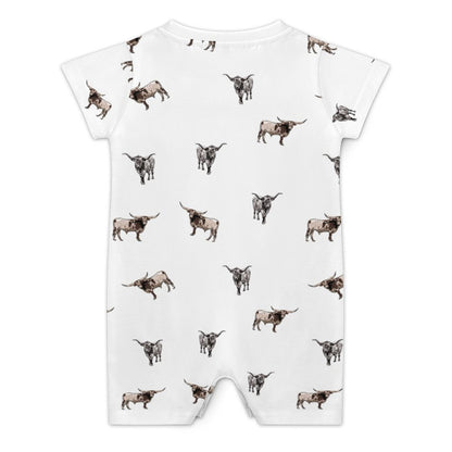 Baby romper Texas Longhorn icon pattern