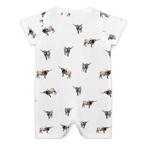 Baby romper Texas Longhorn icon pattern