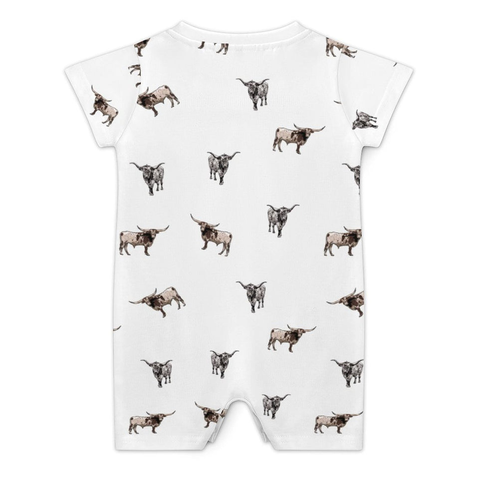 Baby romper Texas Longhorn icon pattern